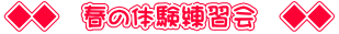 ◆◆　春の体験練習会　◆◆
